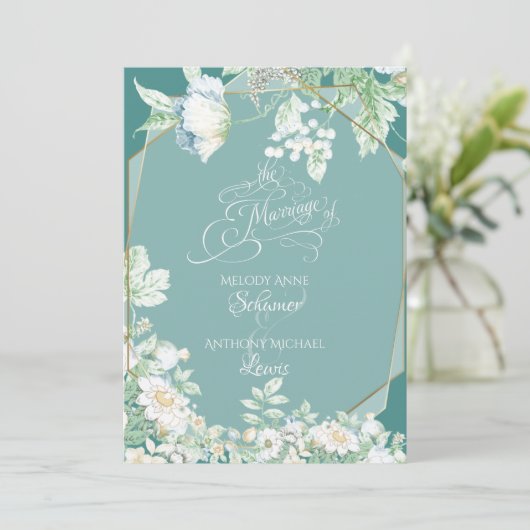 Weddensuitnodiging | Wilde bloemen en bessen Kaart (Staand voorkant)