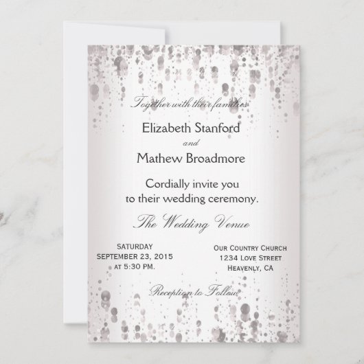 Weddensuitnodiging | Zilver Glitter Kaart (Voorkant)