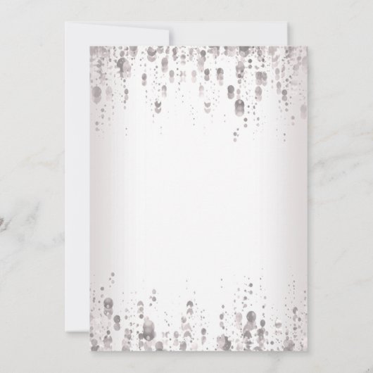 Weddensuitnodiging | Zilver Glitter Kaart (Achterkant)