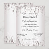 Weddensuitnodiging | Zilver Glitter Kaart (Voorkant / Achterkant)