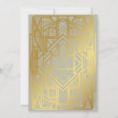 Weddensuitnodigingskaart, Great Gatsby, gouden gri Kaart (Achterkant)