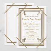 Weddensuitnodigingskaart, Great Gatsby, wit Kaart (Voorkant / Achterkant)