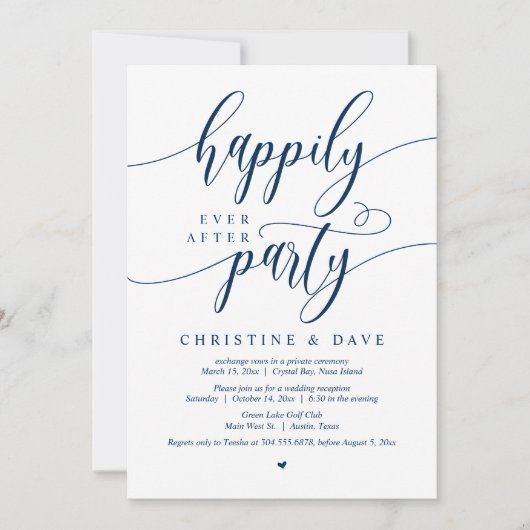 Weddensuitsluiting, gelukkig altijd na een feestje kaart (Voorkant)