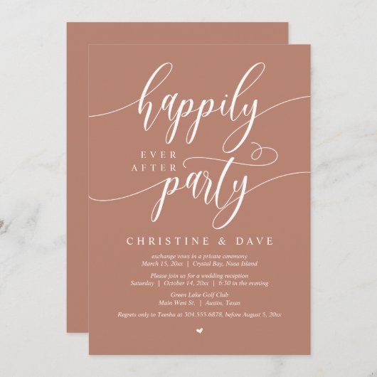 Weddensuitsluiting, gelukkig altijd na een feestje kaart (Voorkant / Achterkant)