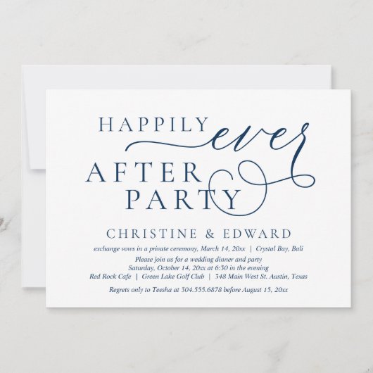 Weddensuitsluiting, gelukkig altijd na een feestje kaart (Voorkant)