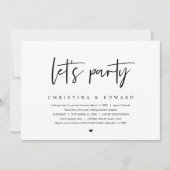 Weddensuitsluiting, Modern minimalist, laat feest Kaart (Voorkant)