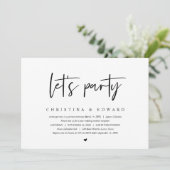 Weddensuitsluiting, Modern minimalist, laat feest Kaart (Staand voorkant)