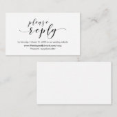 Weddenuitnodiging, online RSVP-website Informatiekaartje (Voorkant / Achterkant)