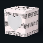 Weddenvel muziek op Blush Pink Bedankdoosjes<br><div class="desc">Muziekcompositie op roze blauwe achtergrond voor bruiloft</div>