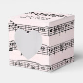 Weddenvel muziek op Blush Pink Bedankdoosjes (Voorkant Zijde)