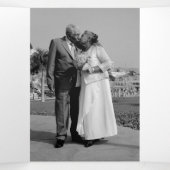 Weddenverhogende ceremonie sapphire blue abstract drieluik programma (Binnenkant midden)