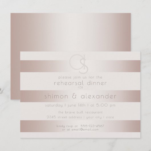Weddenverhogende repetitie | Elegant Modern Blush Kaart (Voorkant / Achterkant)