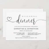 Weddenverhogende repetitie en diner, moderne kalli kaart (Voorkant / Achterkant)