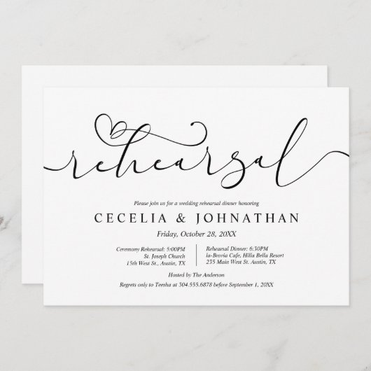 Weddenverhogende repetitie en een moderne, minimal kaart (Voorkant / Achterkant)