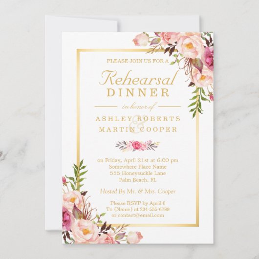 Weddenverhogende repetitie met elegant Chic Gold F Kaart (Voorkant)