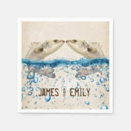 Weddenvissen in water servet