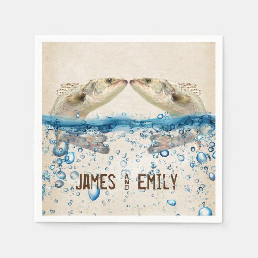 Weddenvissen in water servet (Voorkant)