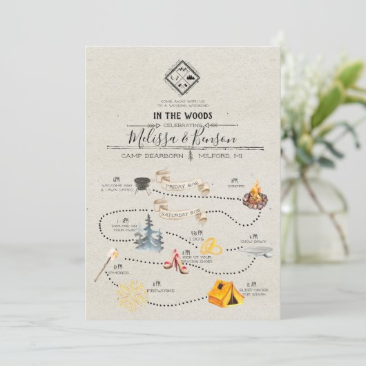 Weddenweek op de reiskaart van Bossen Programmakaart (Staand voorkant)