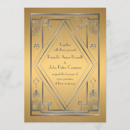 Weddenwerkkaart, Great Gatsby, Silver, Gold Kaart