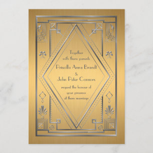 Weddenwerkkaart, Great Gatsby, Silver, Gold Kaart