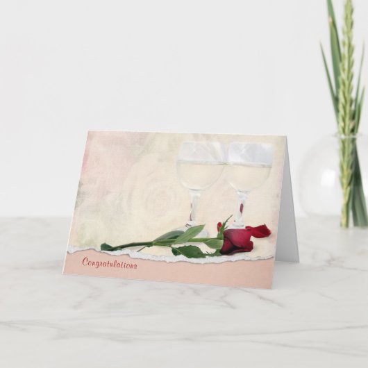 Weddenwijn en Roos - Gefeliciteerd Kaart (Voorkant)