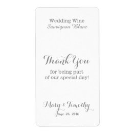 Weddenwijn Hartelijk dank Etiket