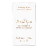 Weddenwijn Hartelijk dank Etiket (Voorkant)