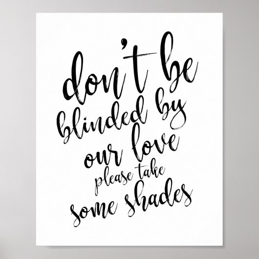 Weddenzonnebrillen voor een bruiloft van 8 x 10 poster (Voorkant)