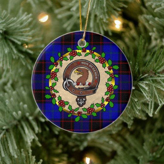 Wedderburn Badge/Tartan Gepersonaliseerde Kerstmis Keramisch Ornament (Boom)