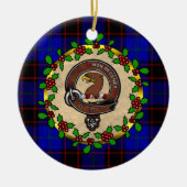 Wedderburn Badge/Tartan Gepersonaliseerde Kerstmis Keramisch Ornament (Voorkant)