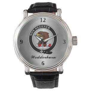 Wedderburn Clan Badge gepersonaliseerd Horloge