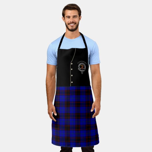 Wedderburn Clan Badge & Tartan Kilt Schort (Gedragen)
