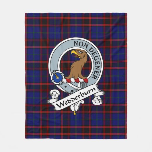 Wedderburn Clan Badge Tartan Pset Fleece Deken (Voorkant)
