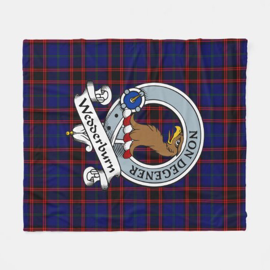 Wedderburn Clan Badge Tartan Pset Fleece Deken (Voorkant (Horizontaal))