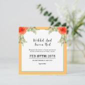 Weddign Square Gatefold Invitation Kaart (Staand voorkant)