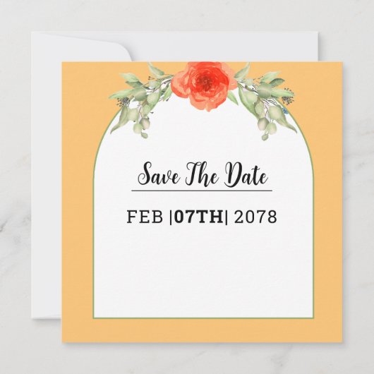 Weddign Square Gatefold Invitation Kaart (Achterkant)