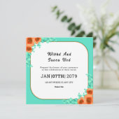 Weddign Square Gatefold Uitnodiging Kaart Design (Staand voorkant)