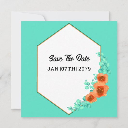 Weddign Square Gatefold Uitnodiging Kaart Design (Achterkant)