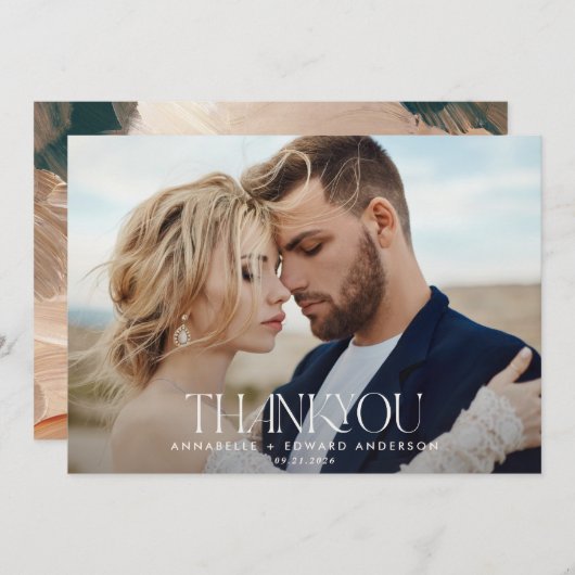 Wedding 1 foto bedankt voor de blauwgroen schilder (Voorkant / Achterkant)