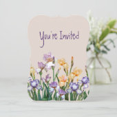 Wedding 25th Jubileum Asters Garden Flower Kaart (Staand voorkant)