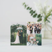 Wedding 3 Foto Collage Hartelijk dank Briefkaart (Staand voorkant)