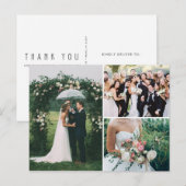 Wedding 3 Foto Collage Hartelijk dank Briefkaart (Voorkant / Achterkant)
