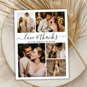Wedding 5 Foto Collage Love en Bedankt Hartelijk d Briefkaart