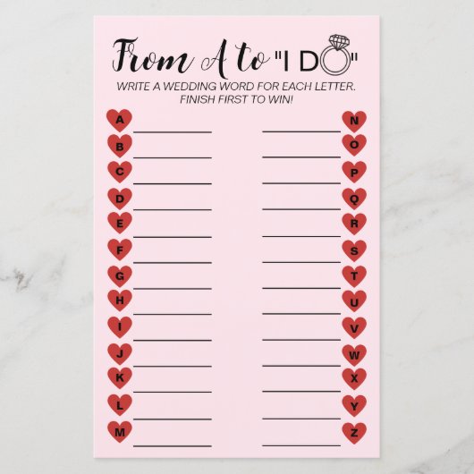 Wedding A tot Z Game - Leuke Vrijgezellenfeest Act (Voorkant)