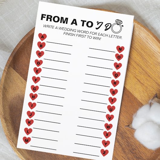 Wedding A tot Z Game - Leuke Vrijgezellenfeest Act