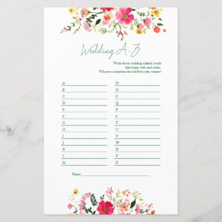 Wedding A tot Z Spel | Bright Floral Vrijgezellenf