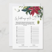 Wedding A-Z Poinsettia Vrijgezellenfeest Game Kaar Kaart (Voorkant)