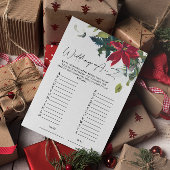 Wedding A-Z Poinsettia Vrijgezellenfeest Game Kaar Kaart