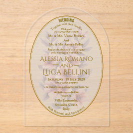 Wedding Acrylic Floral Elegant Minimalist Acryl Uitnodigingen
