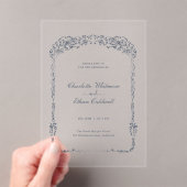 Wedding Acrylic Invitation I Baroque Elegant Frame Acryl Uitnodigingen (Insitu (Draagbaar))